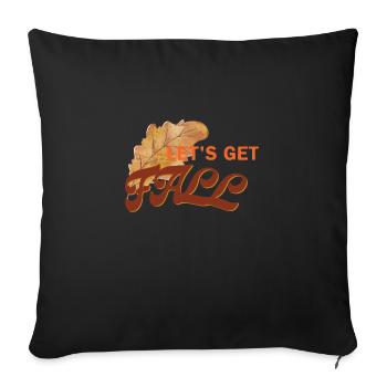Commençons l’automne | Commençons l’automne - Housse de coussin décorative 45 x 45 cm - noir - Devant