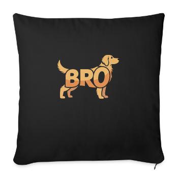 Bro Dog - Logo d’animal de compagnie cool - Housse de coussin décorative 45 x 45 cm - noir - Devant