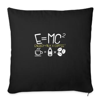 Café & Physique: Energie = Lait + Café Carré - Housse de coussin décorative 45 x 45 cm - noir - Devant