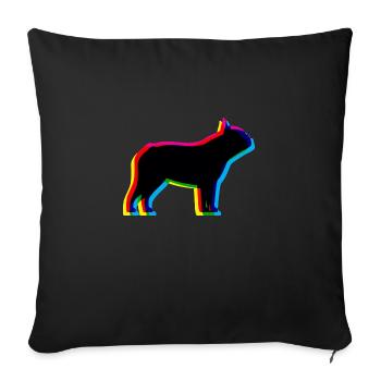 CMYK French Bulldog - Sofa pillowcase 17,3'' x 17,3'' (45 x 45 cm) - black - Front