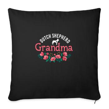 Dutch Shepherd Dog Gifts For Grandma Christmas - Sofa pillowcase 17,3'' x 17,3'' (45 x 45 cm) - black - Front