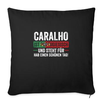 Portugal portugais - Housse de coussin décorative 45 x 45 cm - noir - Devant