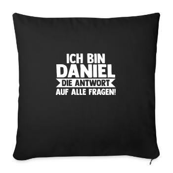 Prénom Daniel - Housse de coussin décorative 45 x 45 cm - noir - Devant