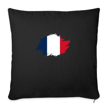 French French France - Sofa pillowcase 17,3'' x 17,3'' (45 x 45 cm) - black - Front