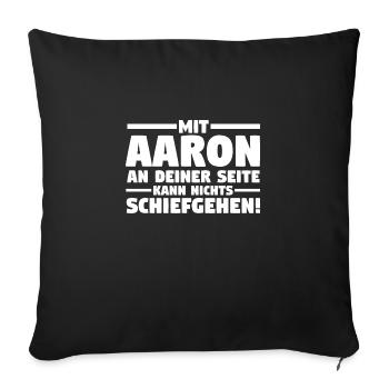 First name Aaron - Sofa pillowcase 17,3'' x 17,3'' (45 x 45 cm) - black - Front