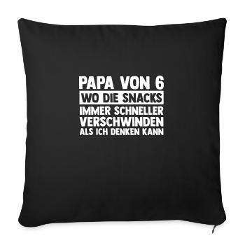 Dad of 6 children - Sofa pillowcase 17,3'' x 17,3'' (45 x 45 cm) - black - Front