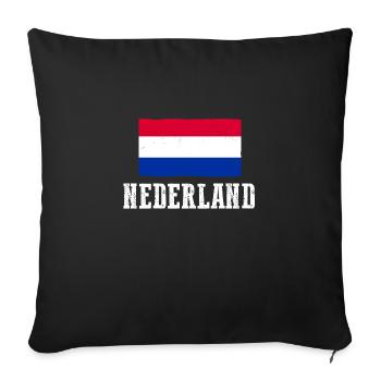 Pays-Bas Pays-Bas - Housse de coussin décorative 45 x 45 cm - noir - Devant