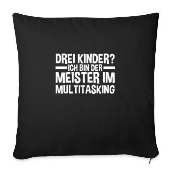 Dad of 3 children - Sofa pillowcase 17,3'' x 17,3'' (45 x 45 cm) - black - Front