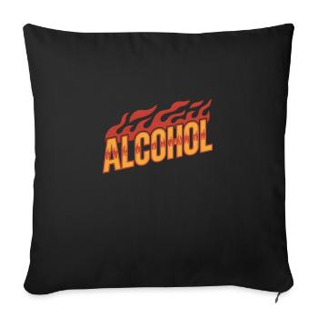 Alkohol - Cool Drinking Logo - Sofakissenbezug 45 x 45 cm - Schwarz - Vorne