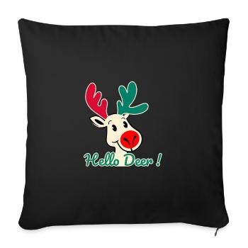 Hello deer! The Merry Reindeer - Sofa pillowcase 17,3'' x 17,3'' (45 x 45 cm) - black - Front