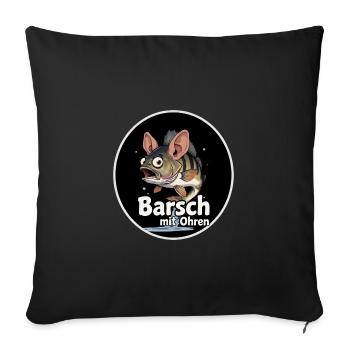 Barsch mit Ohren Cartoon - Sofakissenbezug 45 x 45 cm - Schwarz - Vorne