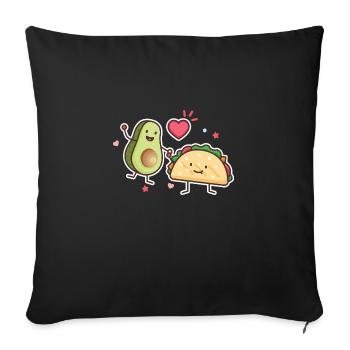 Avocado Taco Liebe Mexikanisch Geschenk 005-022 - Sofakissenbezug 45 x 45 cm - Schwarz - Vorne