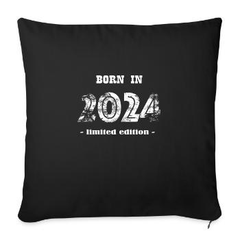 NÉ(E) EN 2024 - Housse de coussin décorative 45 x 45 cm - noir - Devant