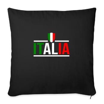 Italie Italien Italien Italie - Housse de coussin décorative 45 x 45 cm - noir - Devant