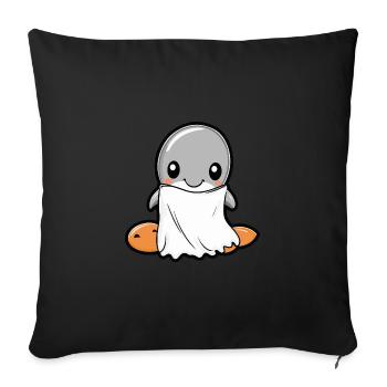 Dolphin Halloween Funny Ghost - Sofa pillowcase 17,3'' x 17,3'' (45 x 45 cm) - black - Front