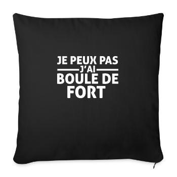 je peux pas j'ai Boule de fort - Housse de coussin décorative 45 x 45 cm - noir - Devant