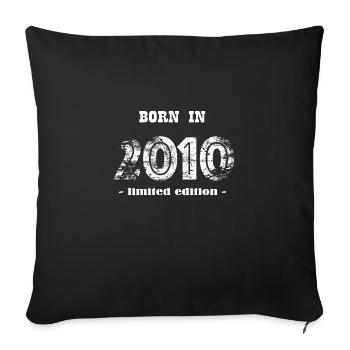 NÉ EN 2010 - édition limitée - Housse de coussin décorative 45 x 45 cm - noir - Devant