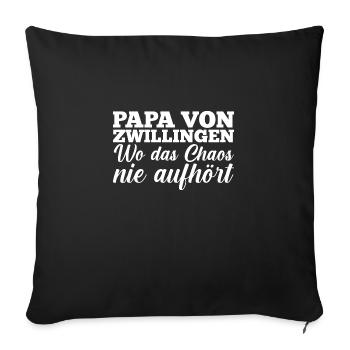 Dad of twins - Sofa pillowcase 17,3'' x 17,3'' (45 x 45 cm) - black - Front