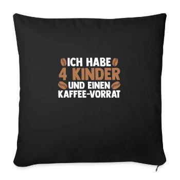 Mom of 4 kids coffee - Sofa pillowcase 17,3'' x 17,3'' (45 x 45 cm) - black - Front