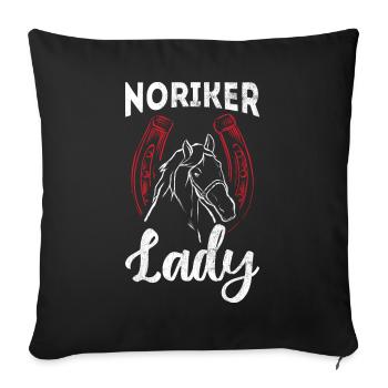 Noriker Lady Reiter Pferde Reiten Noriker - Sofakissenbezug 45 x 45 cm - Schwarz - Vorne