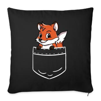 Fox Forest Wildlife Bag Bag - Housse de coussin décorative 45 x 45 cm - noir - Devant