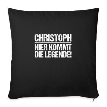 First name Chris Christoph - Sofa pillowcase 17,3'' x 17,3'' (45 x 45 cm) - black - Front