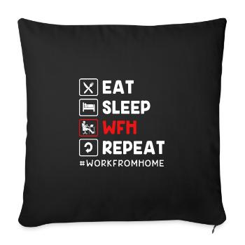 Remote home office - Sofa pillowcase 17,3'' x 17,3'' (45 x 45 cm) - black - Front