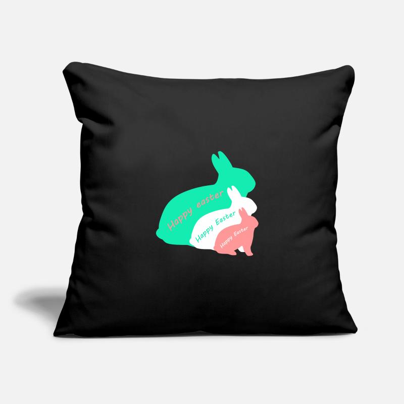 Happy Easter - three rabbits Sofa pillowcase 17,3'' x 17,3'' (45 x 45 cm)