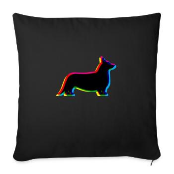 CMYK Welsh Corgi Cardigan - Sofa pillowcase 17,3'' x 17,3'' (45 x 45 cm) - black - Front