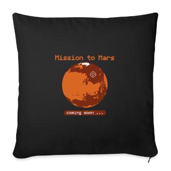 Mission to Mars ! - Sofa pillowcase 17,3'' x 17,3'' (45 x 45 cm) - black - Front