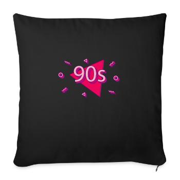 années 90 en rose Idée cadeau Années 90 Années 90 - Housse de coussin décorative 45 x 45 cm - noir - Devant