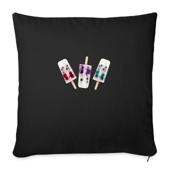 eis am stil,wassereis,buntes eis,sommer - Sofakissenbezug 45 x 45 cm - Schwarz - Vorne