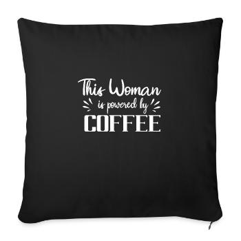 Maman propulsée par le café - Housse de coussin décorative 45 x 45 cm - noir - Devant