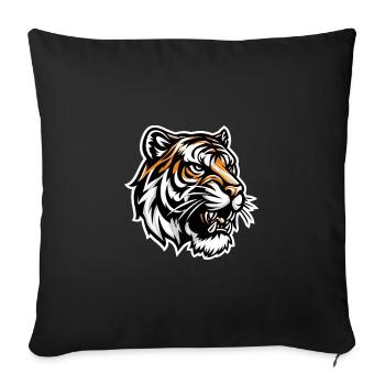 Tiger head in comic book style - Sofa pillowcase 17,3'' x 17,3'' (45 x 45 cm) - black - Front