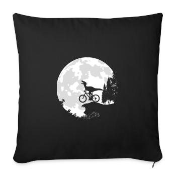 Velociraptor Silhouette Mond Dino Geschenk - Sofakissenbezug 45 x 45 cm - Schwarz - Vorne