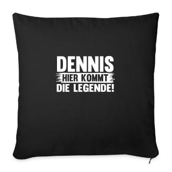 Prénom Dennis - Housse de coussin décorative 45 x 45 cm - noir - Devant