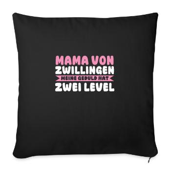 Mom of twins - Sofa pillowcase 17,3'' x 17,3'' (45 x 45 cm) - black - Front