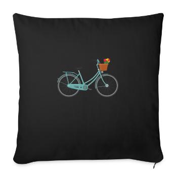 Idée de cadeau de vélo de vélo de route de vélo de montagne de dames - Housse de coussin décorative 45 x 45 cm - noir - Devant
