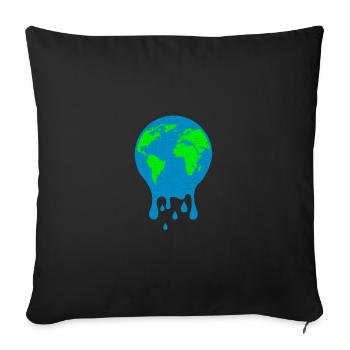Schmelzende Erde Weltkugel Planet Klimawandel - Sofakissenbezug 45 x 45 cm - Schwarz - Vorne