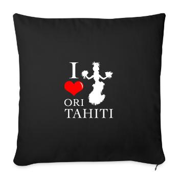 I love Ori Tahiti - Housse de coussin décorative 45 x 45 cm - noir - Devant