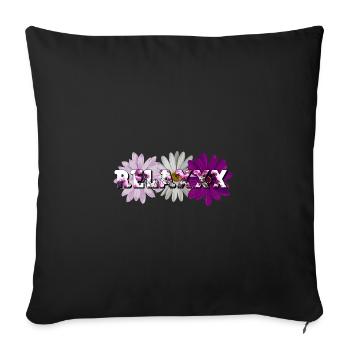 Relaxxx flowers motif - Sofa pillowcase 17,3'' x 17,3'' (45 x 45 cm) - black - Front