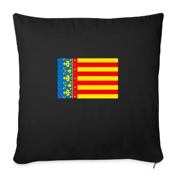 Drapeau de Valence - Housse de coussin décorative 45 x 45 cm - noir - Devant