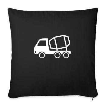 Concrete mixer construction site concrete - Sofa pillowcase 17,3'' x 17,3'' (45 x 45 cm) - black - Front