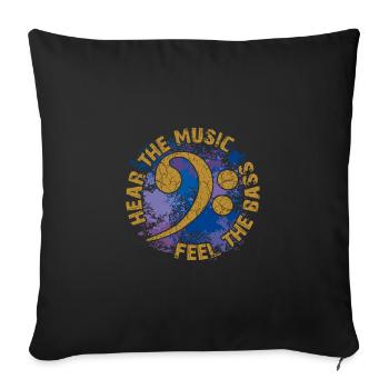 Sentez les basses. Clef de fa - Housse de coussin décorative 45 x 45 cm - noir - Devant