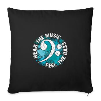 Écoutez la musique - sentez la basse - Housse de coussin décorative 45 x 45 cm - noir - Devant