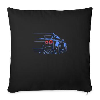 course de voiture tuning - Housse de coussin décorative 45 x 45 cm - noir - Devant