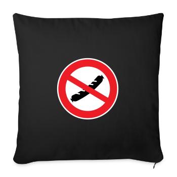 Sausage forbidden - Sofa pillowcase 17,3'' x 17,3'' (45 x 45 cm) - black - Front
