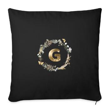 G Monogram Glitter Boho Wreath - Sofa pillowcase 17,3'' x 17,3'' (45 x 45 cm) - black - Front