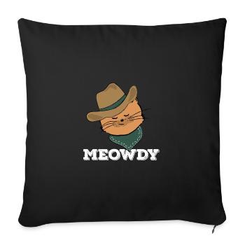 meowdy gruen - Sofakissenbezug 45 x 45 cm - Schwarz - Vorne