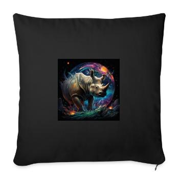 Cosmic Rhino - Housse de coussin décorative 45 x 45 cm - noir - Devant